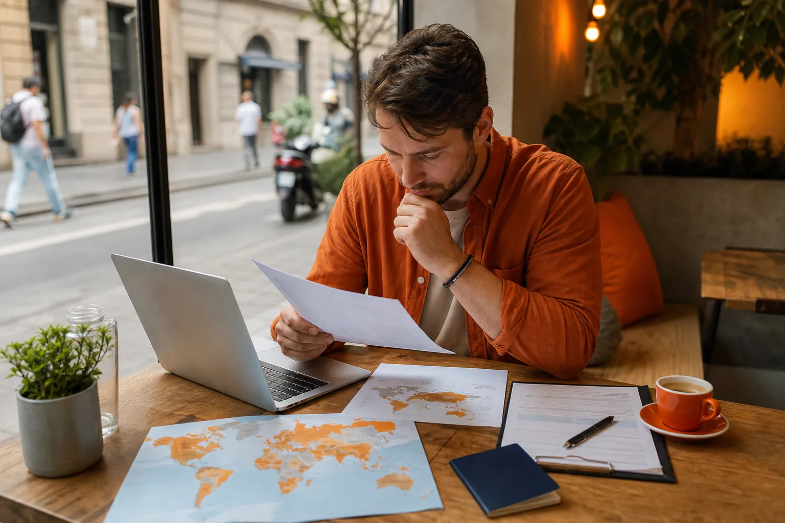 digital nomad freelancer reviewing international health insurance options