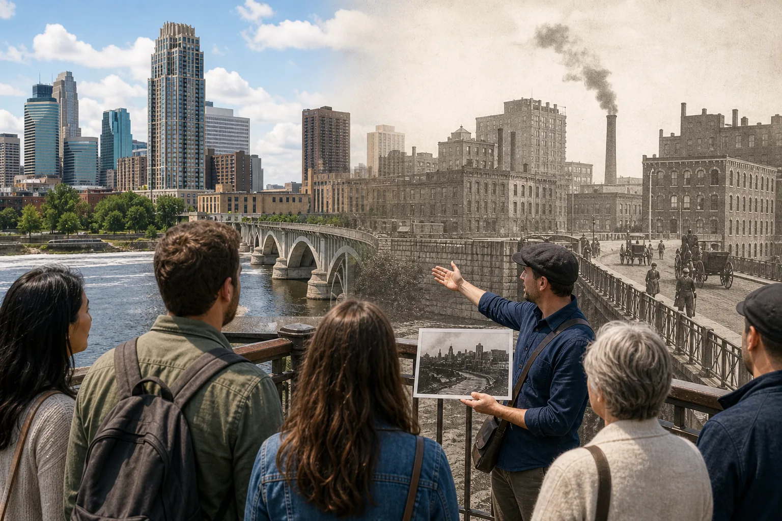 Illustration for Minneapolis Past and Present Walking Tour