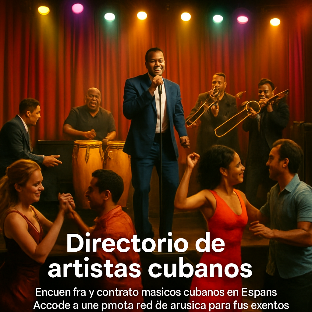 A vibrant stage with a salsa orchestra performing, showing congas, trombones, piano, and a lead vocalist, audience dancing energetically. Alt: Orquesta de salsa en vivo, sección rítmica y metales.