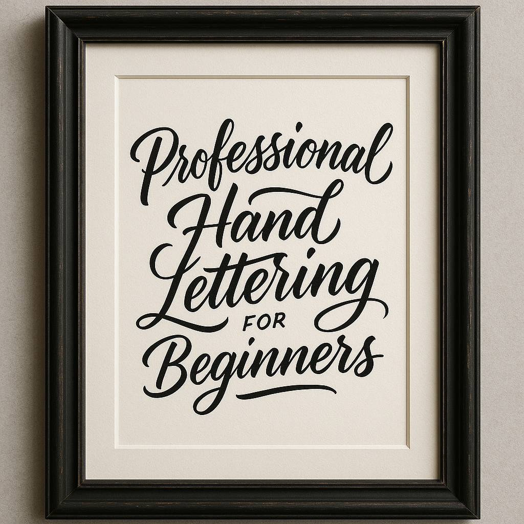 A beautifully framed hand-lettered quote made with brush pens on heavy paper, showcasing smooth strokes and balanced flourishes. Alt: Professional hand lettering for beginners completed artwork with brush pen and heavy paper.