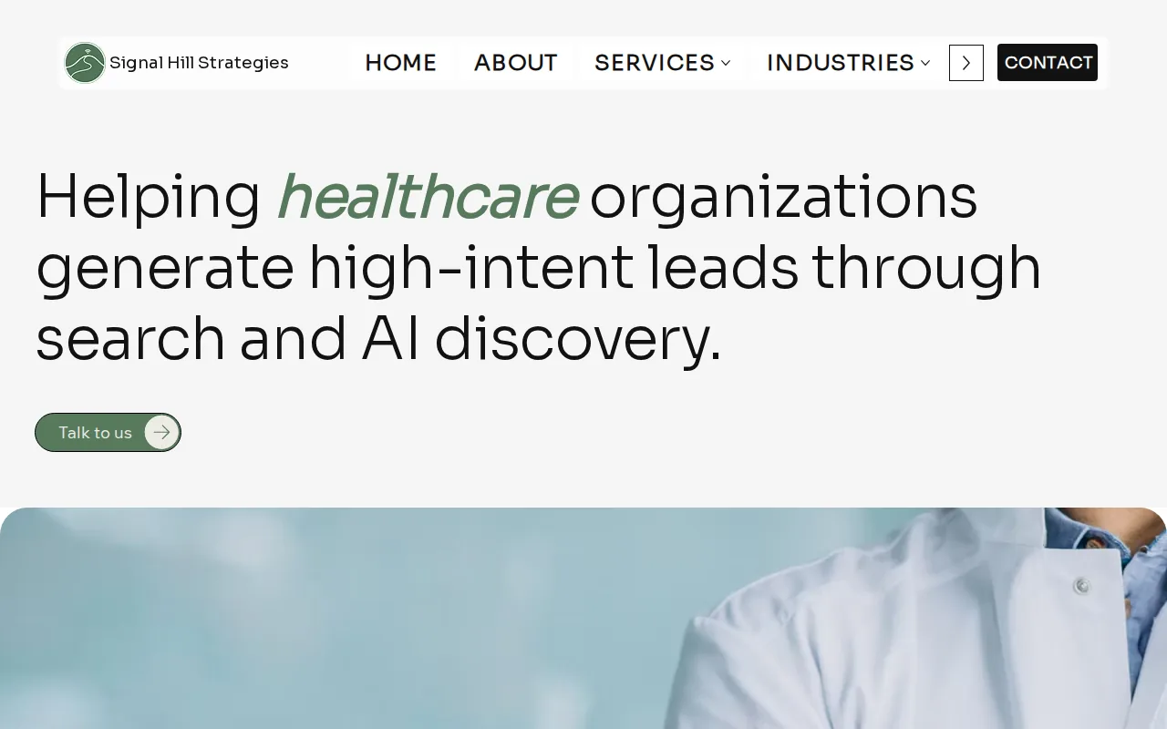 Screenshot of the Signal Hill Strategies website