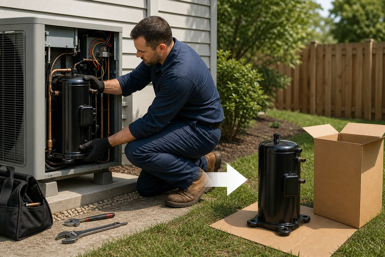 Compressor Replacement: visual reference for 3. Compressor Replacement