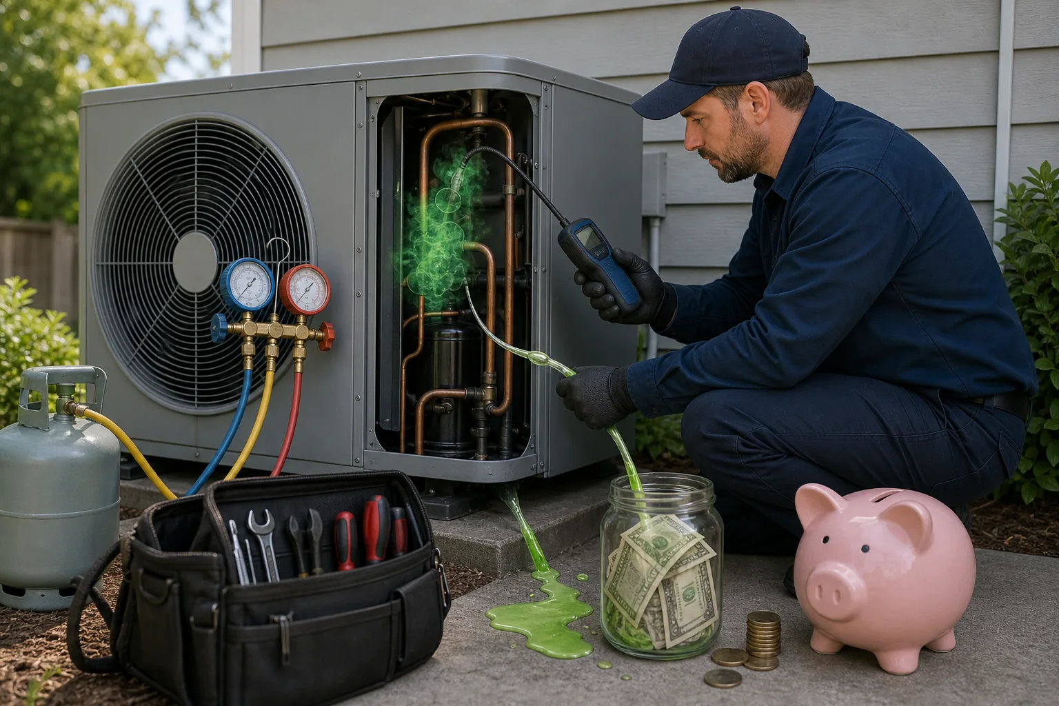 Refrigerant Leak Repair: visual reference for 4. Refrigerant Leak Repair , $150 to $800