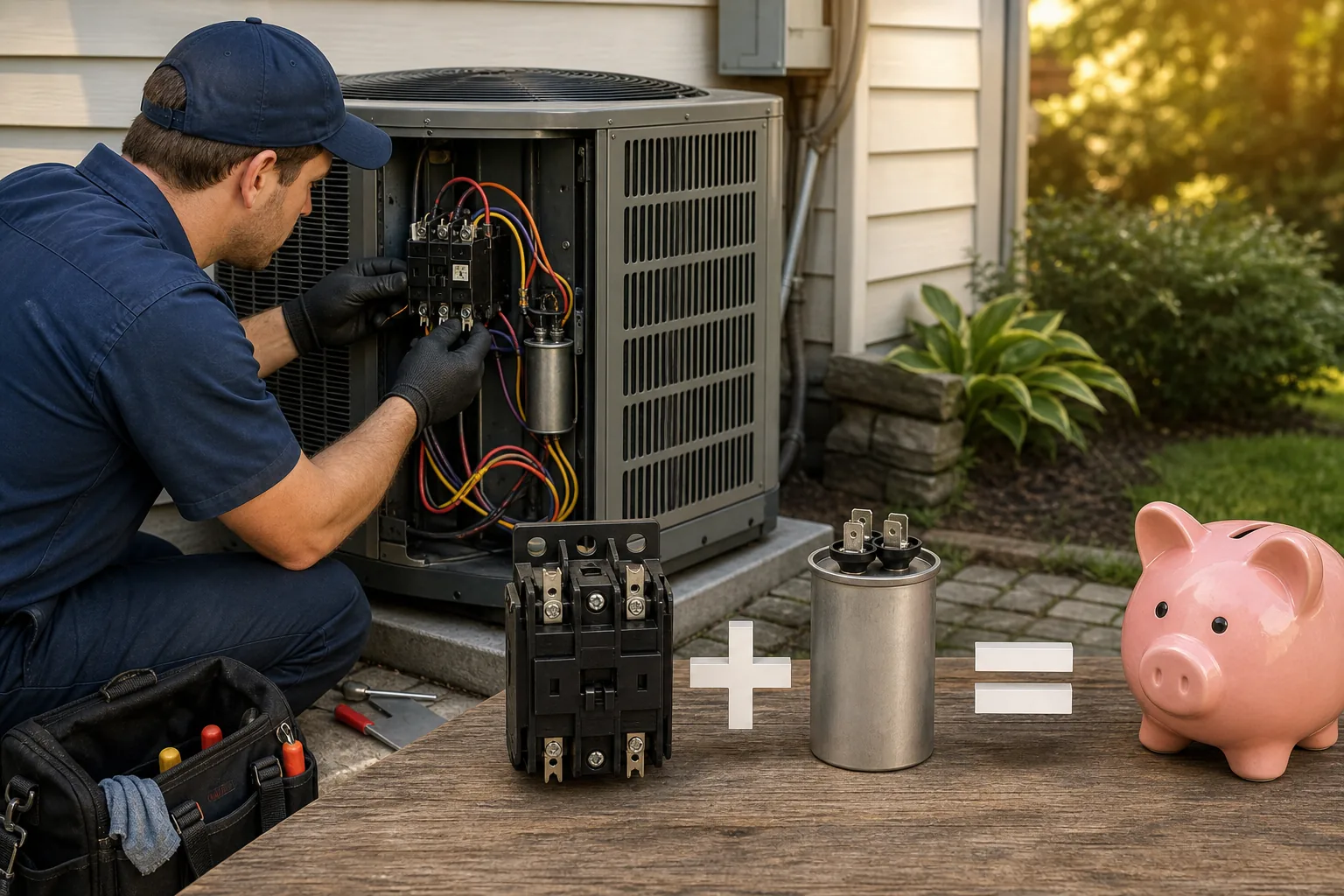 Contactor and Capacitor Replacement: visual reference for 8. Contactor and Capacitor Replacement , $100 to $300