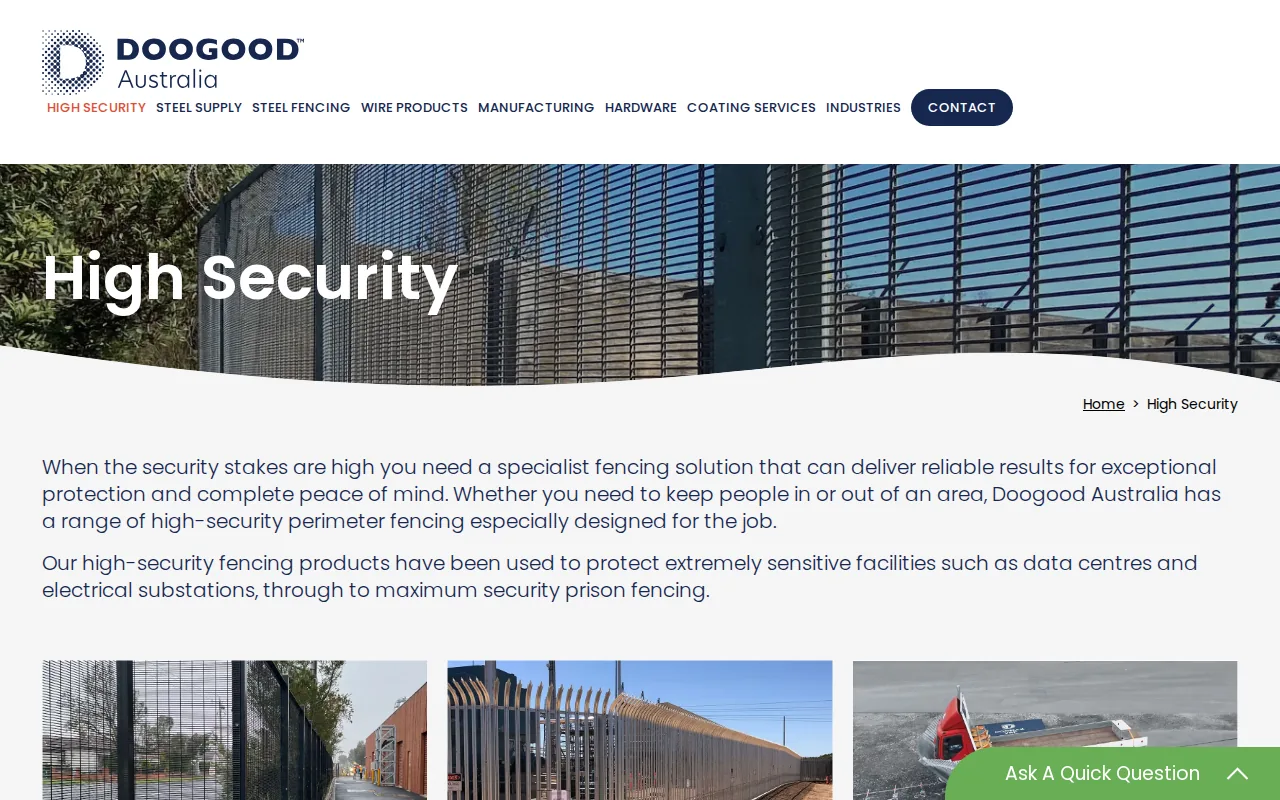Doogood Australia: visual reference for 7. Doogood Australia, Certified High-Security Fencing for Critical Infrastructure