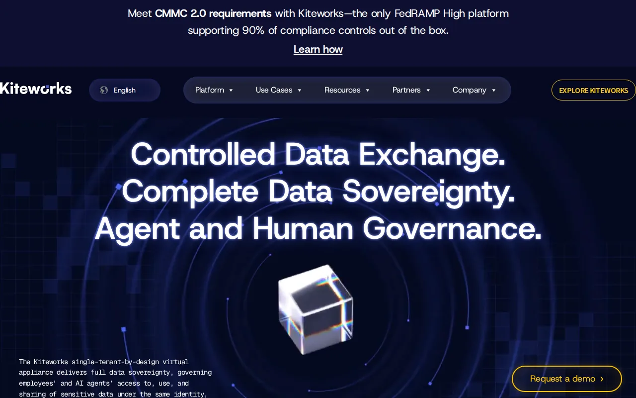 Screenshot of the Kiteworks website