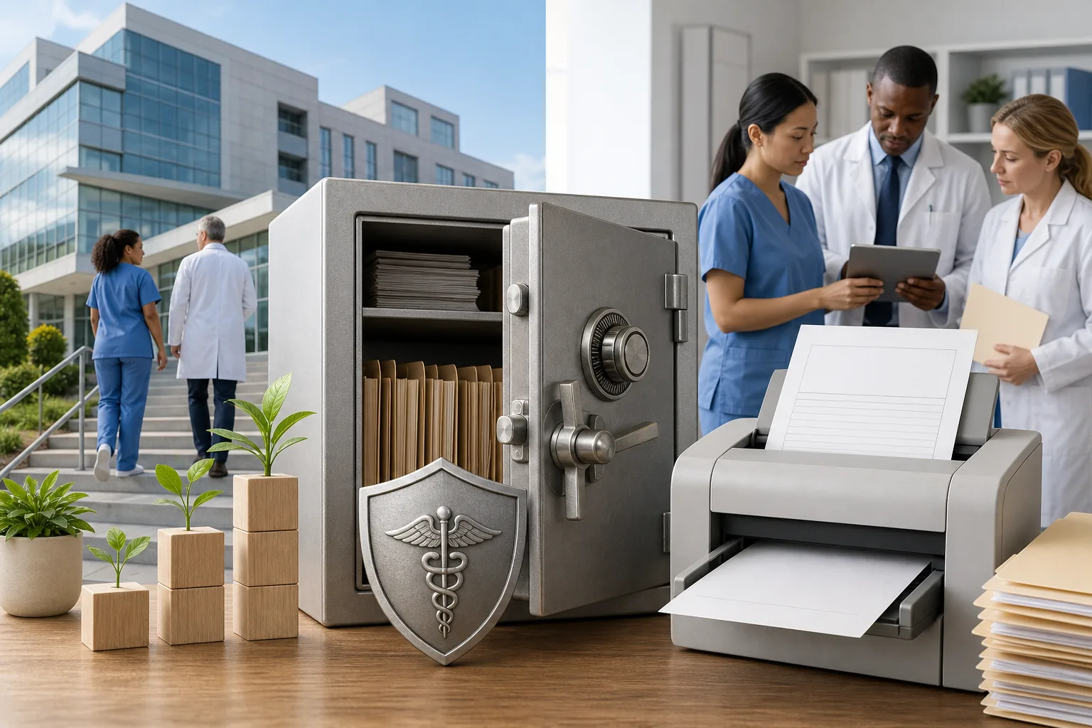 Illustration for sFax: HITRUST-oriented option for growing healthcare organizations