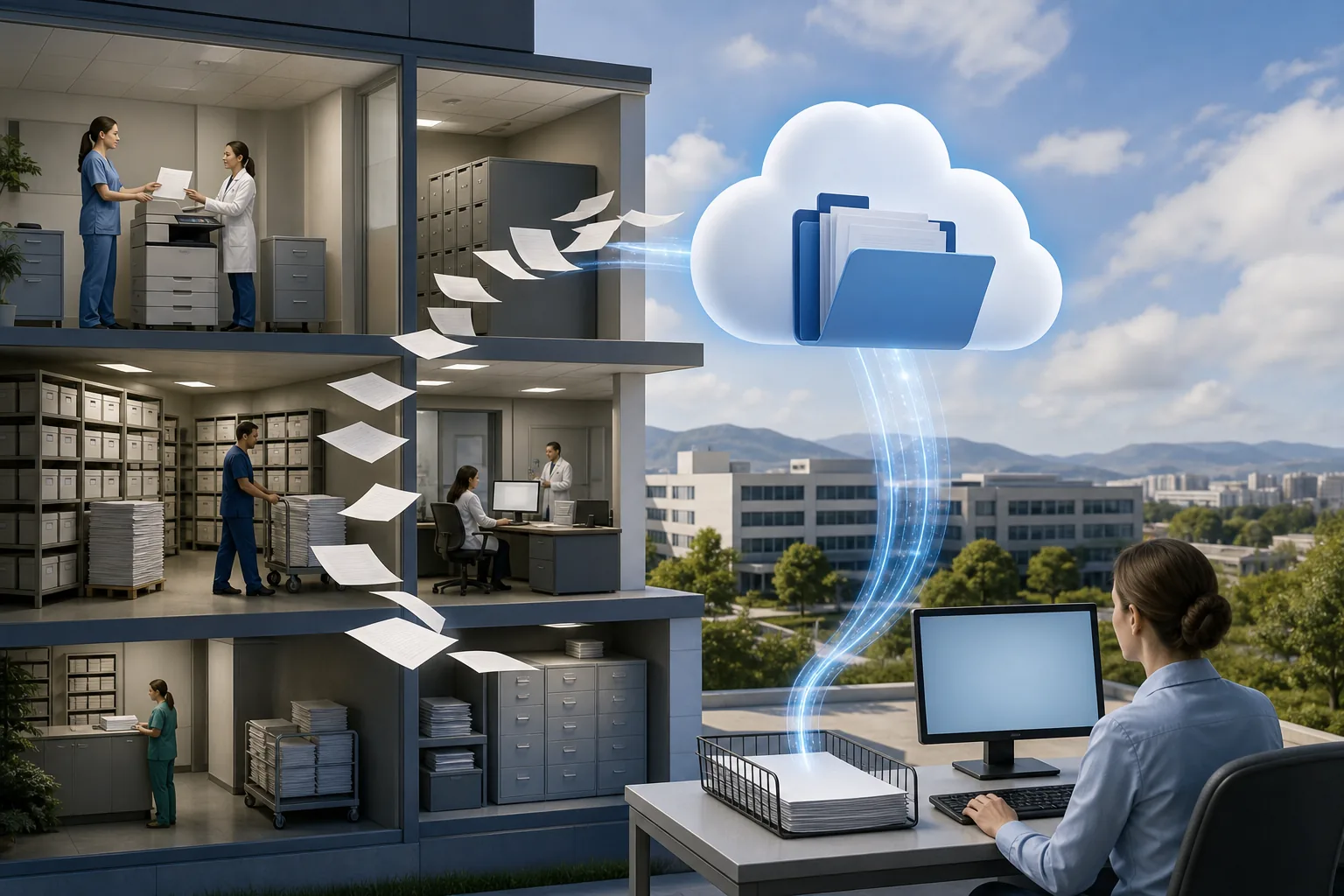 Illustration for Concord Cloud Fax: Large-system document workflow modernization