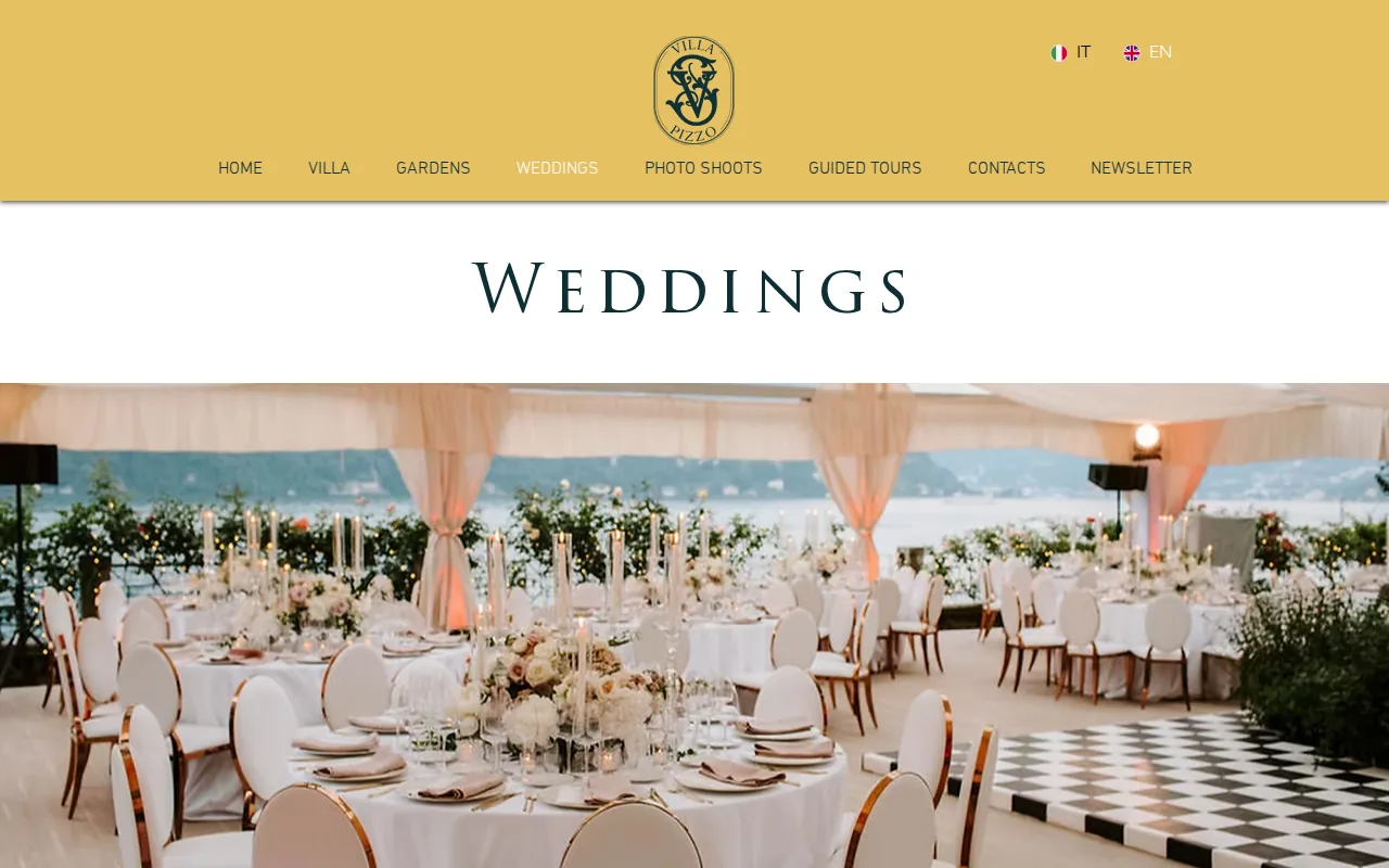 Screenshot of the Villa Pizzo website
