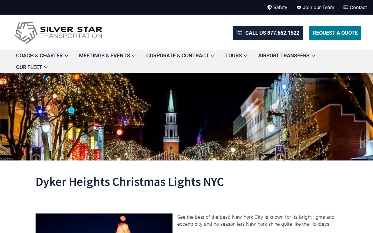 Silver Star Transportation: visual reference for 2. Silver Star Transportation — NYC Private Holiday Lights Tour