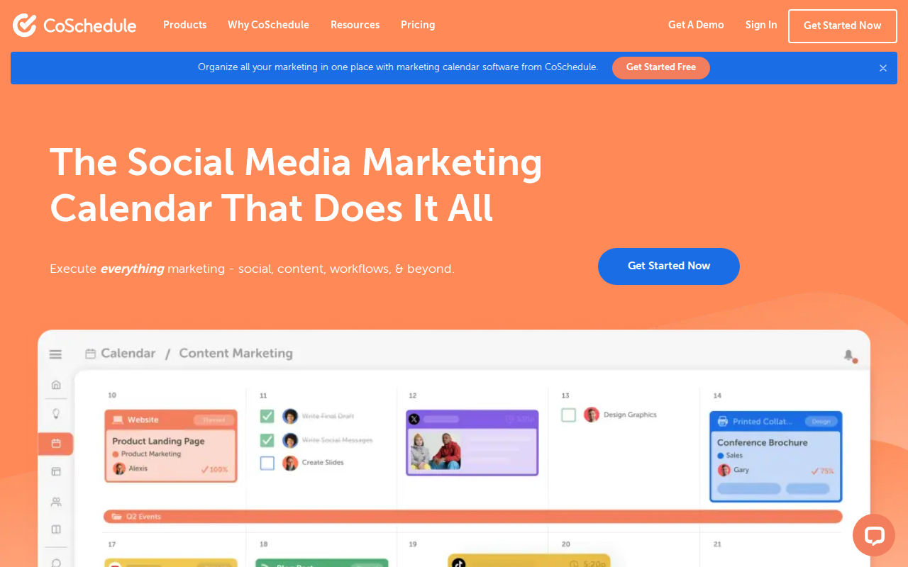 CoSchedule homepage screenshot