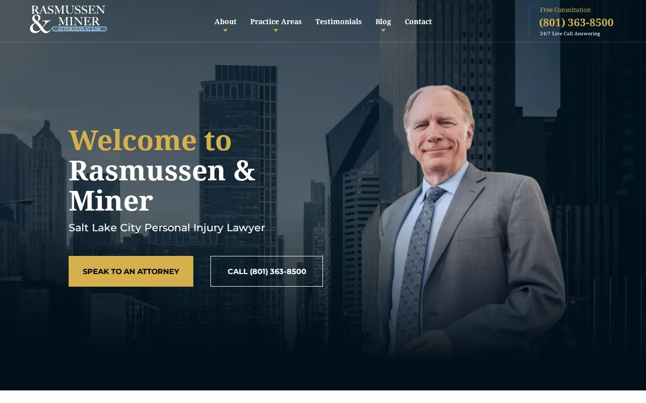 Screenshot of the Rasmussen & Miner website