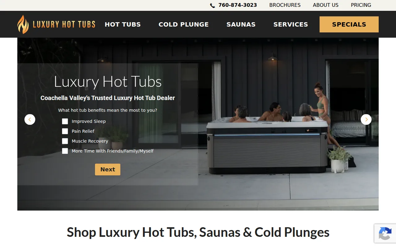 Luxury Hot Tubs: visual reference for 1. Luxury Hot Tubs (Our Top Pick) — Desert-Specialist Dealer in Coachella Valley