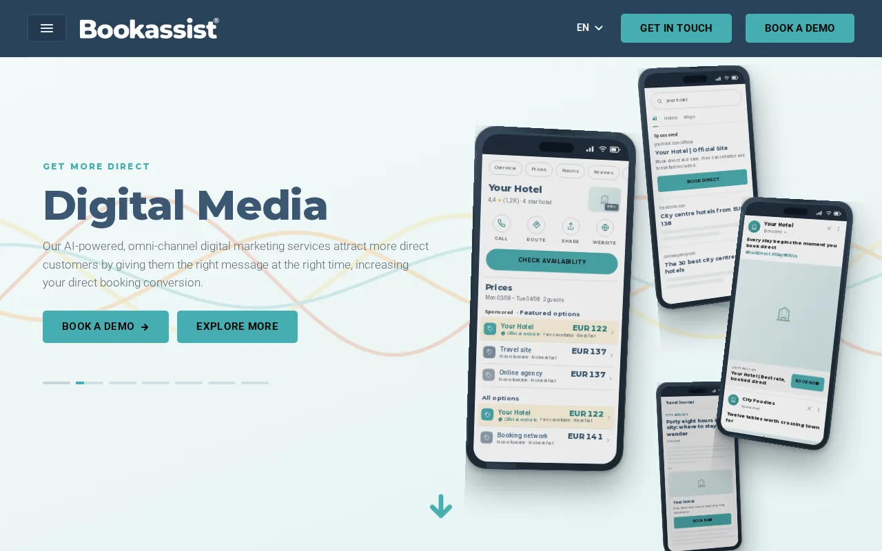 Screenshot of the Bookassist website