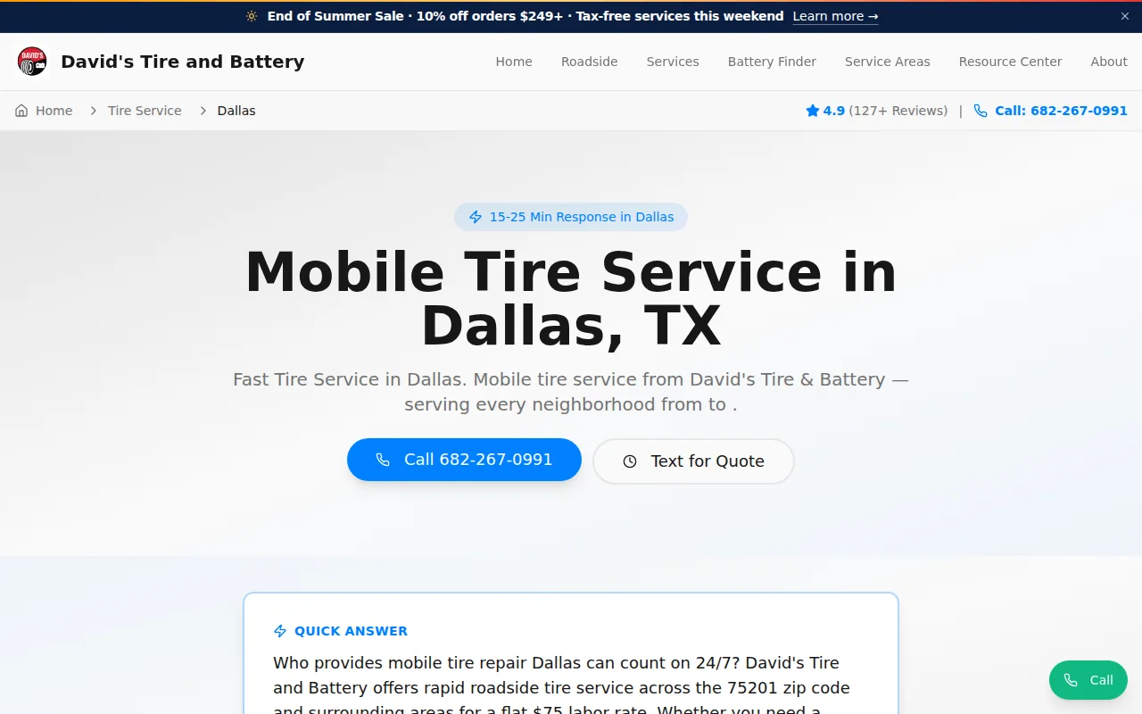 David's Tire & Battery: visual reference for 3. David's Tire & Battery — Around 20 Minutes When Available