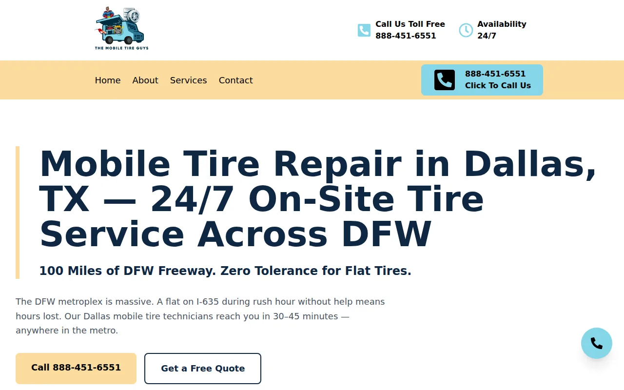 The Mobile Tire Guys: visual reference for 4. The Mobile Tire Guys — A Published 30–45‑Minute Response Window