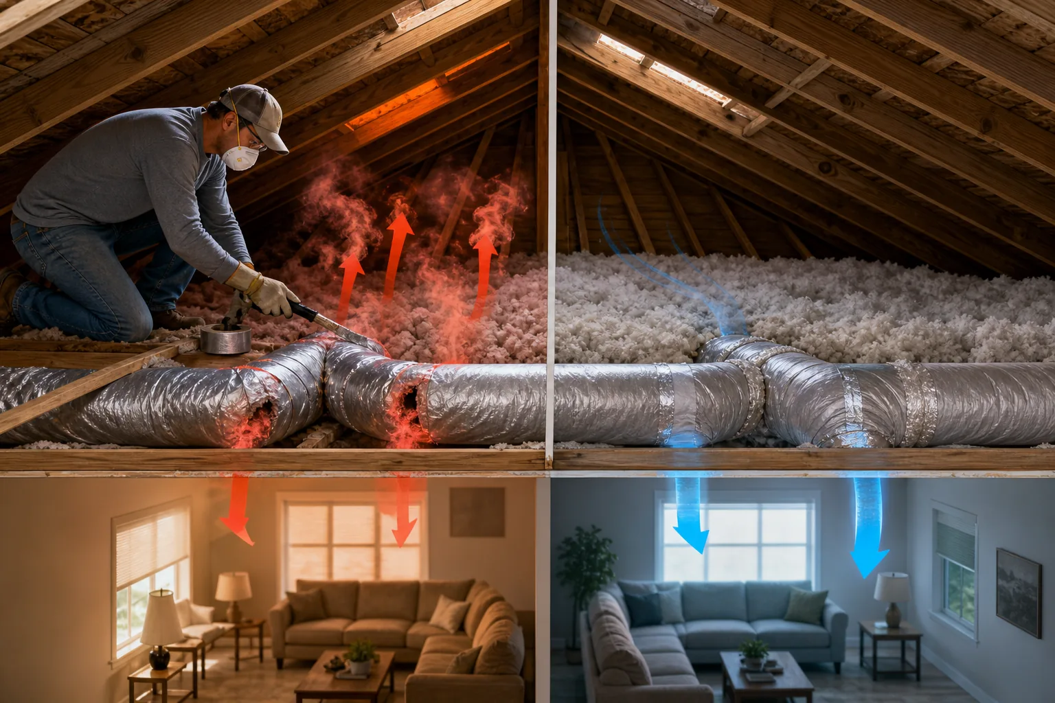 Illustration for Duct Sealing and Attic Insulation