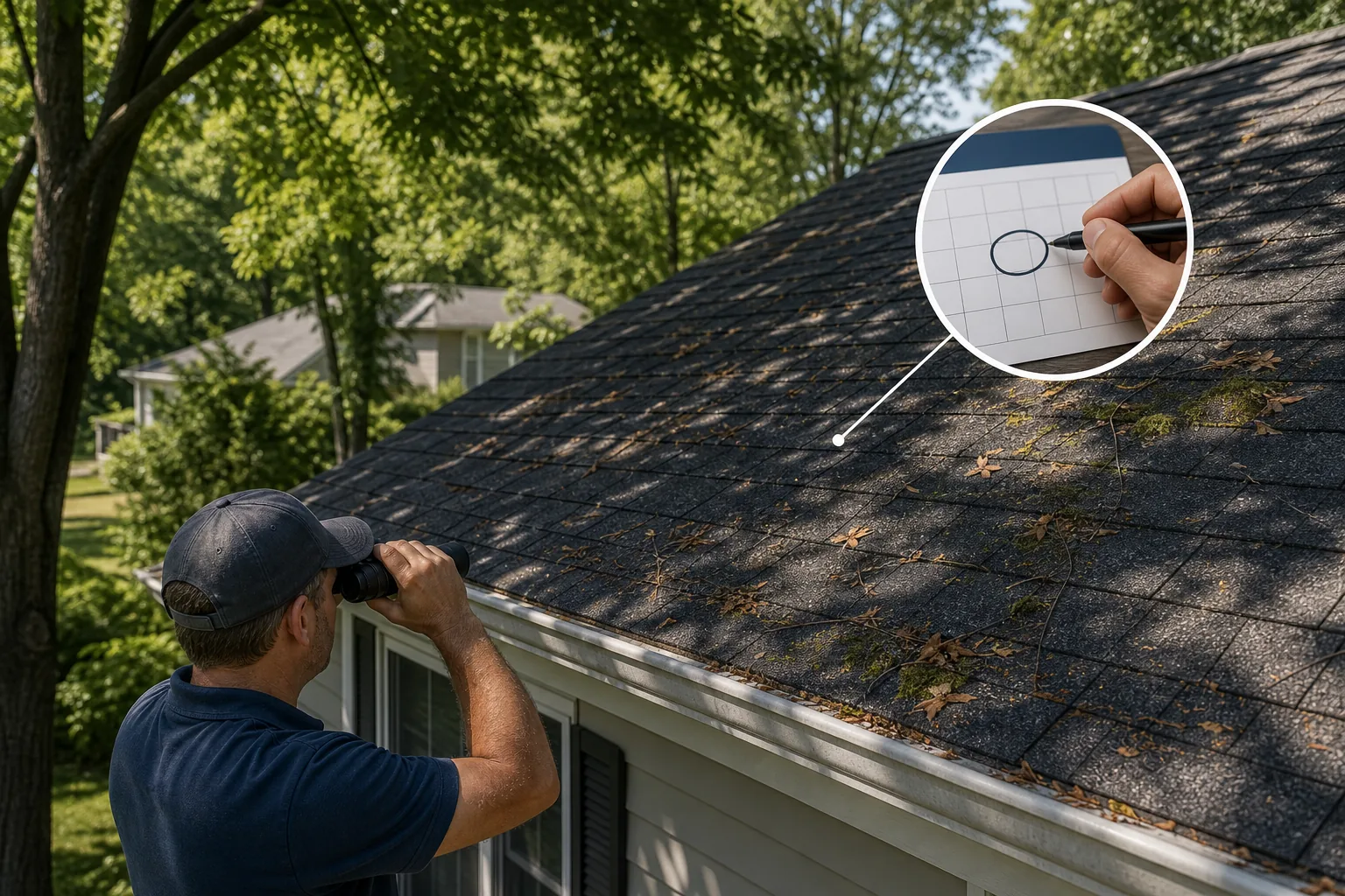Illustration for Asphalt Shingle Roofs in Partial Shade: Check Annually