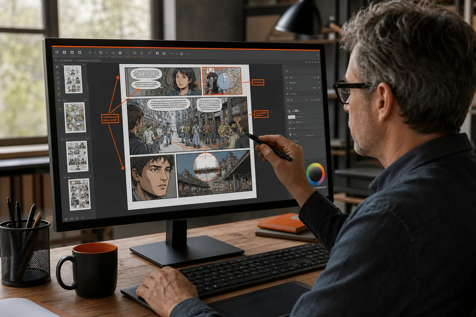 reviewing comic typesetting for text overflow and artwork cleanup