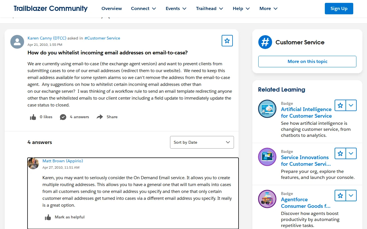 Screenshot of the Salesforce website