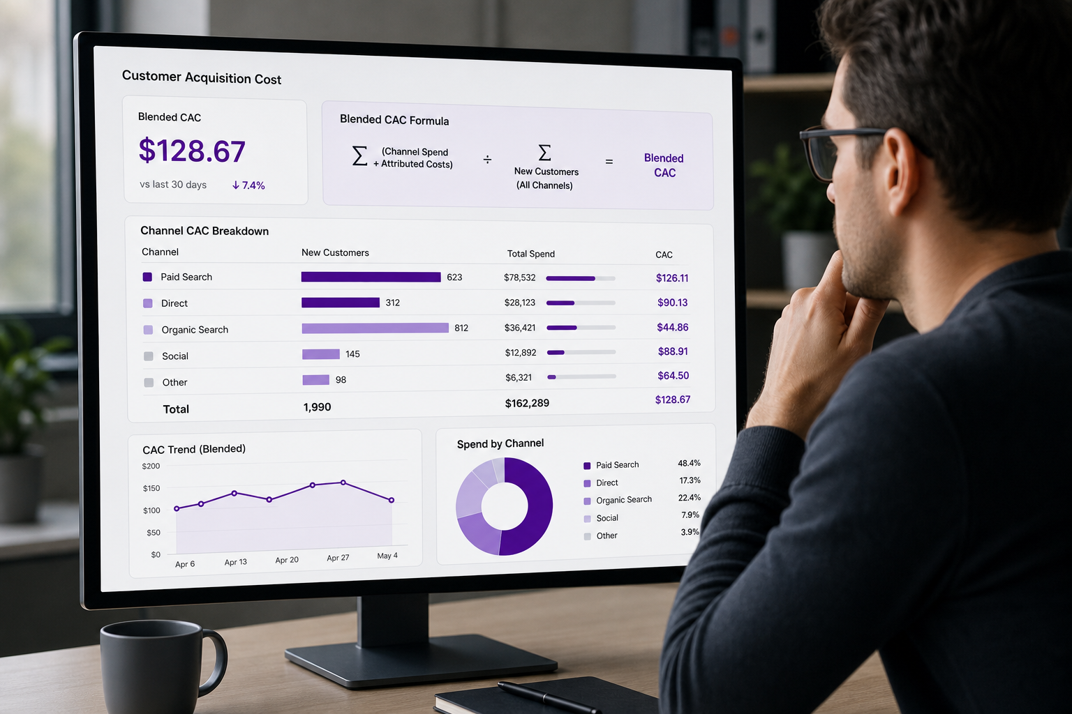 customer acquisition cost formula and channel CAC analysis