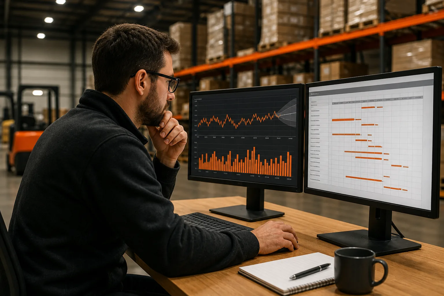 analyst measuring demand and lead-time variability for safety stock