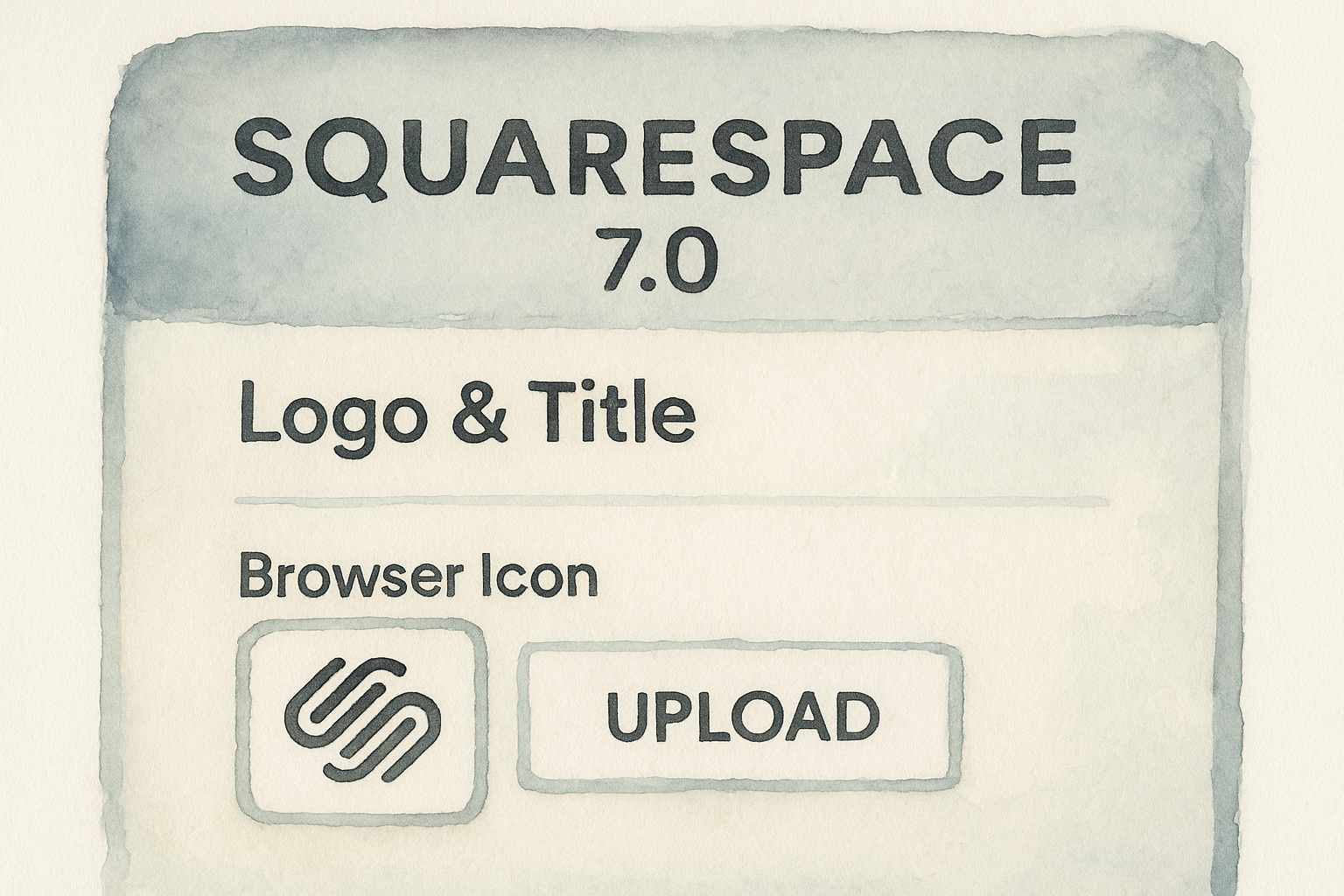 Screenshot of the Squarespace 7.0 Logo & Title panel showing the Browser Icon upload button.