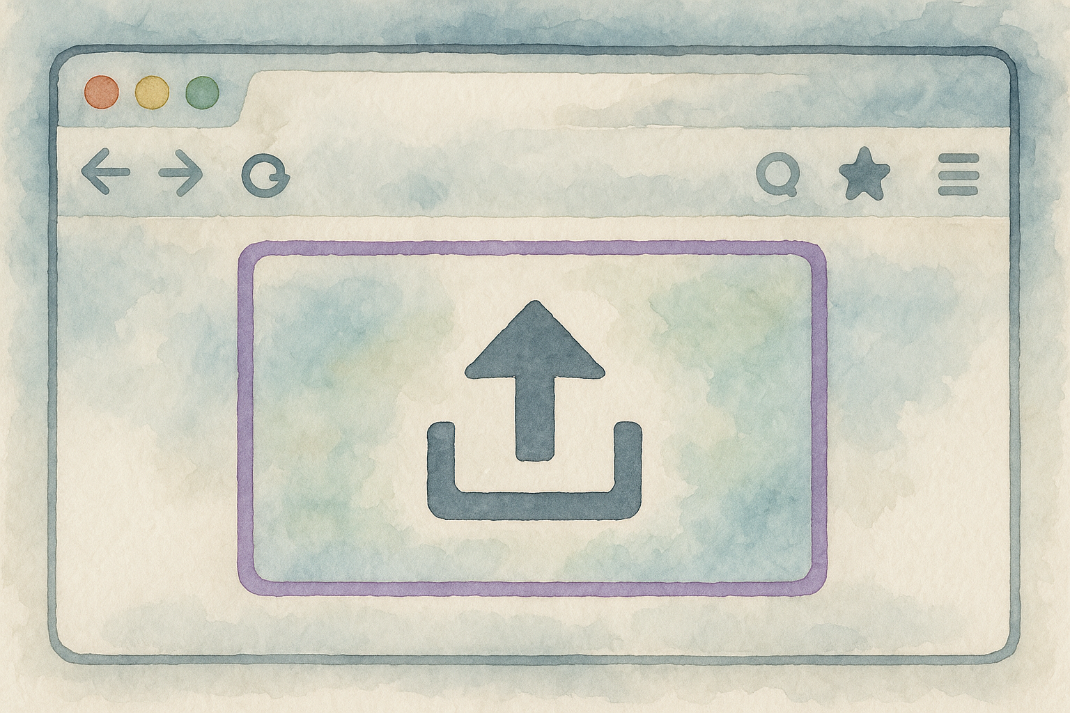 Illustration of the 7.1 Browser Icon panel with upload area highlighted.