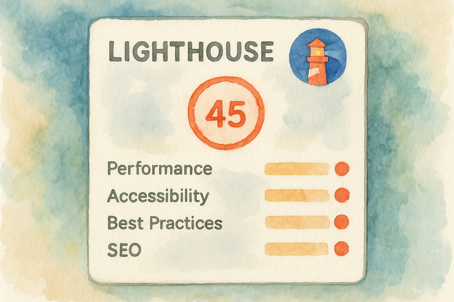 Lighthouse performance report highlighting areas for improvement