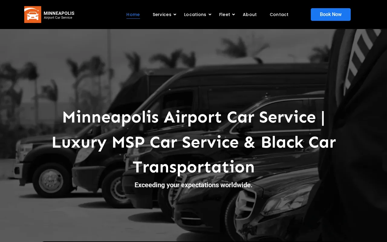 Screenshot of the Minneapolis Airport Car Service website