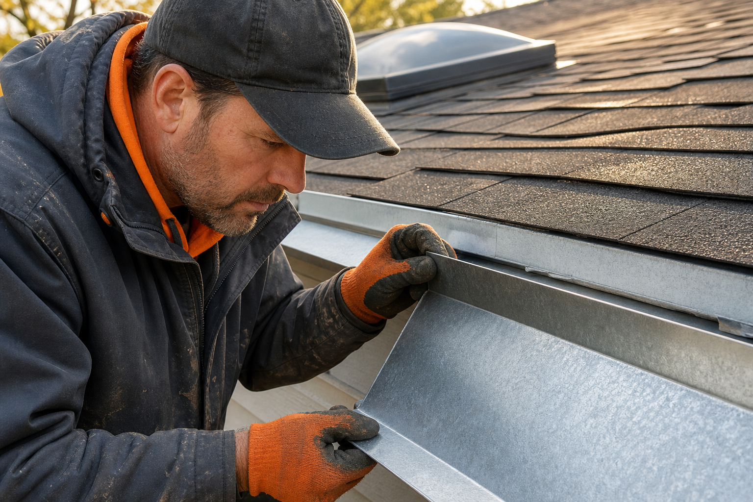 inspecting roof flashing material before choosing sealant