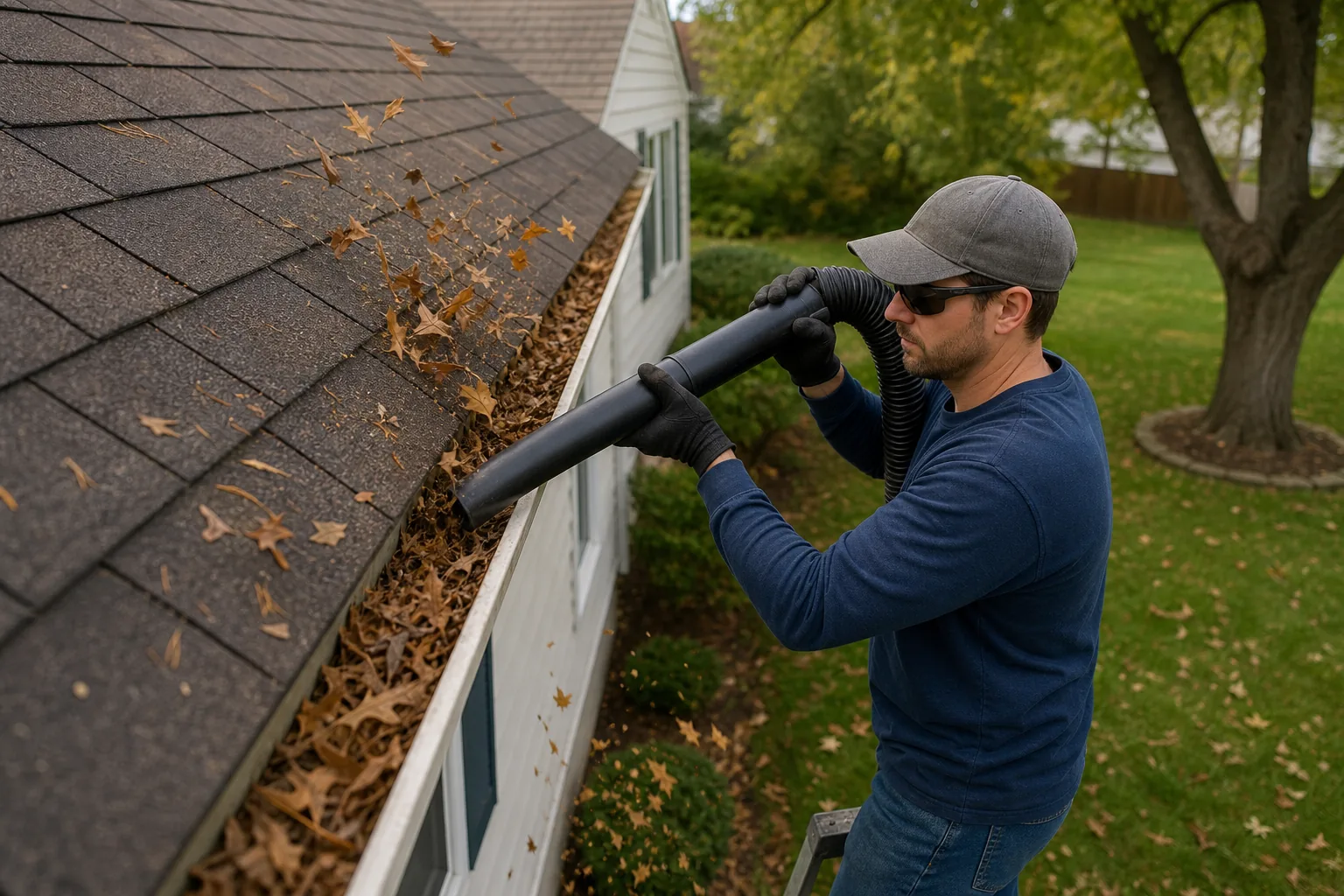 Illustration for Gutter Cleaning Blower Attachment