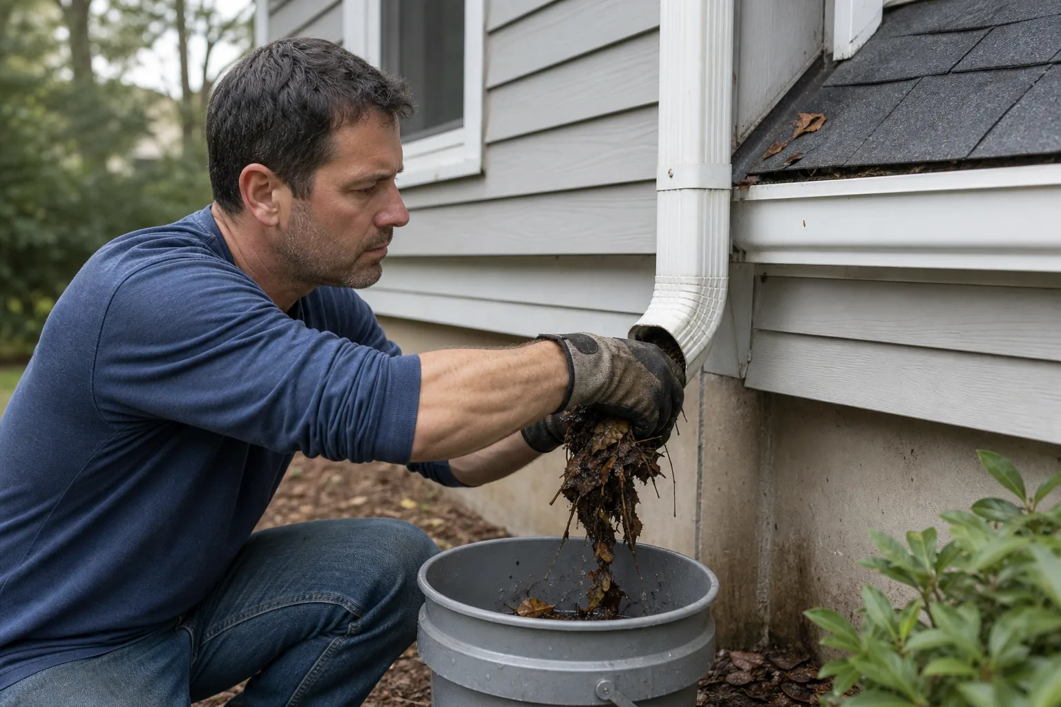 Illustration for Manual Downspout Clearing