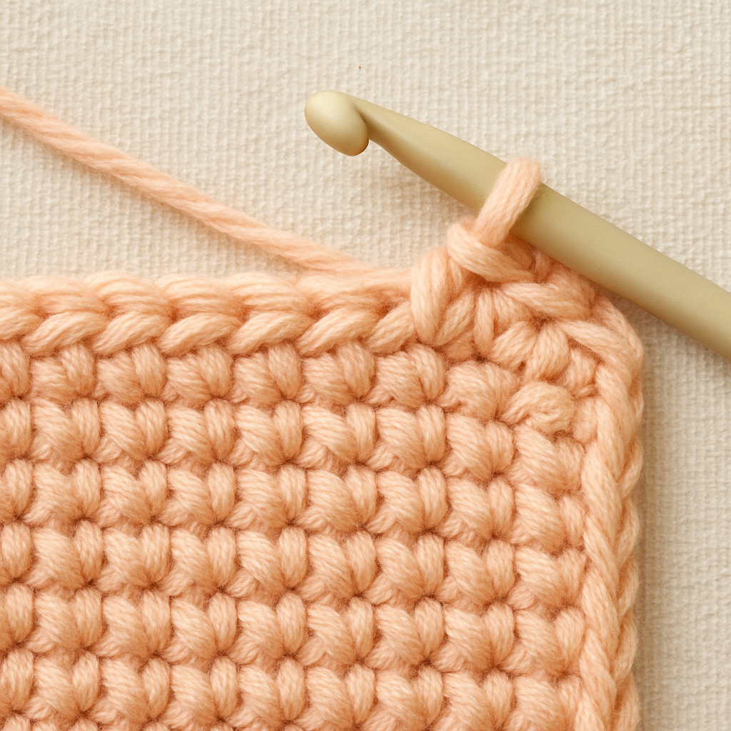 A close‑up of a crochet project showing a flawless invisible decrease edge, Alt: how to crochet invisible decrease seamless edge