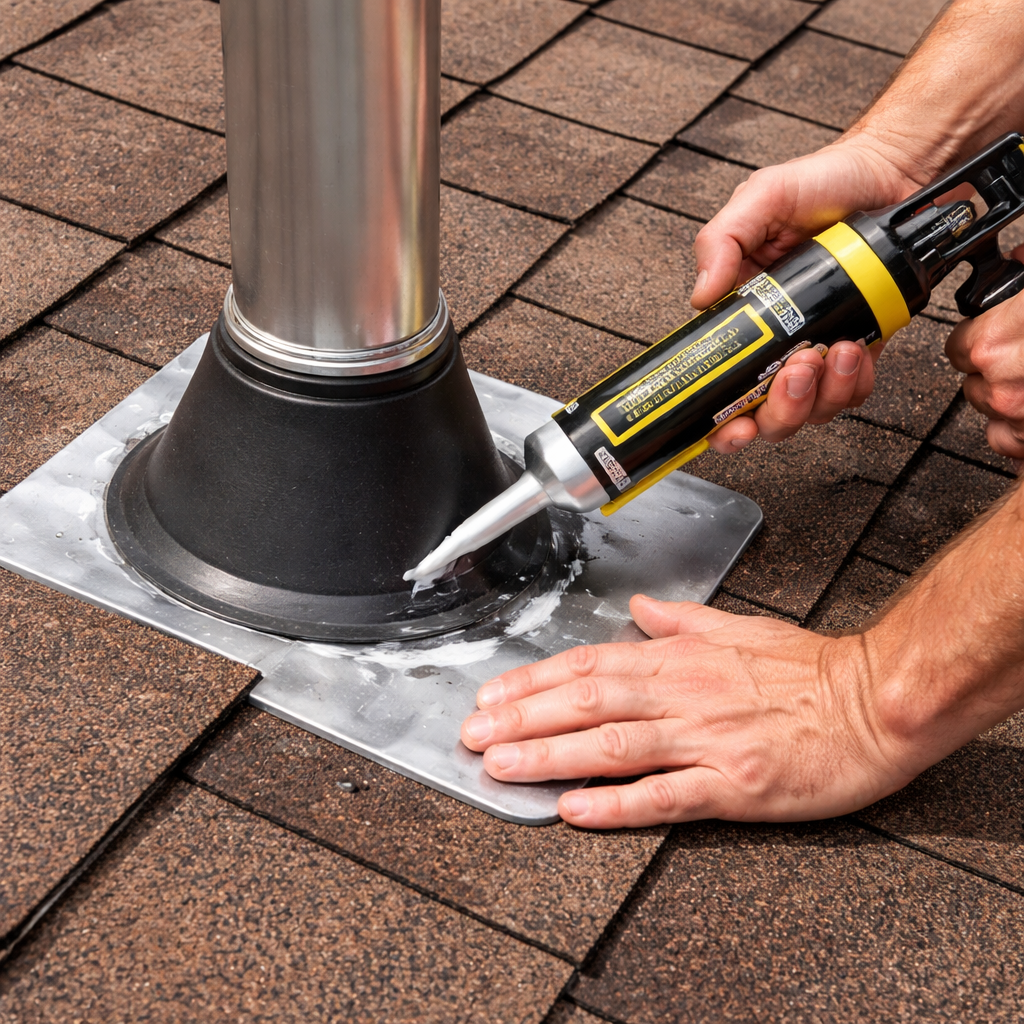 A photorealistic image related to how-to-fix-a-leaking-roof-vent. Alt: how-to-fix-a-leaking-roof-vent