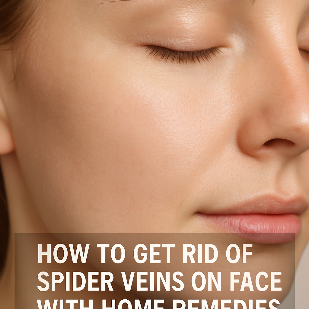 A close‑up of a woman's cheek showing reduced spider veins after using sunscreen and gentle skincare. Alt: how to get rid of spider veins on face with home remedies