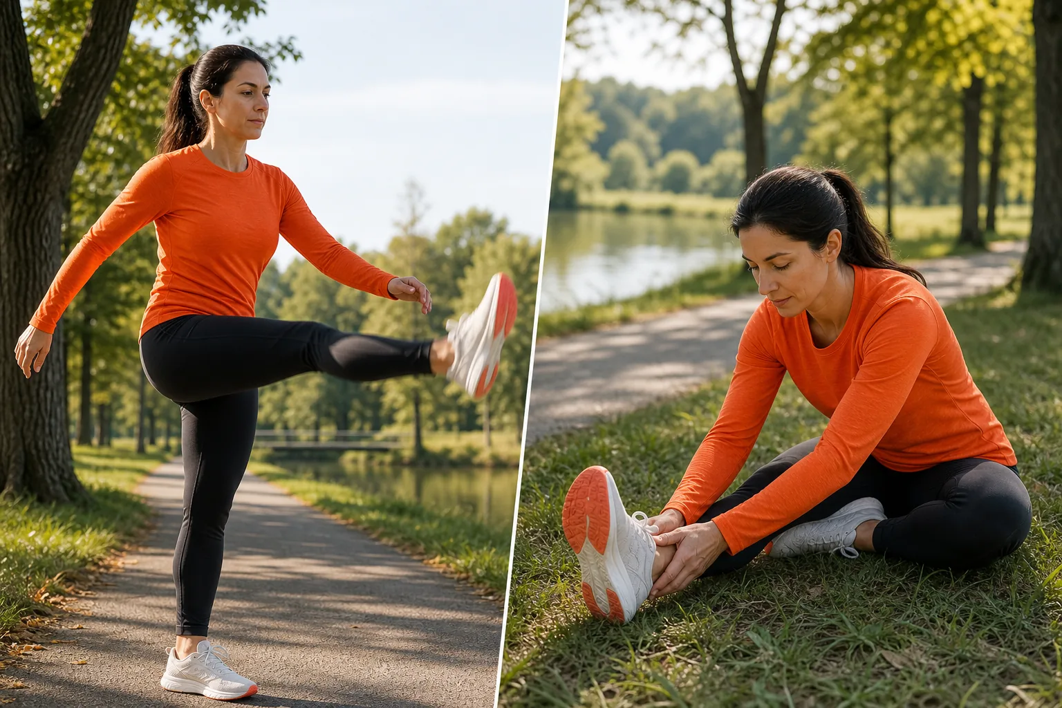 Dynamic and static stretching examples