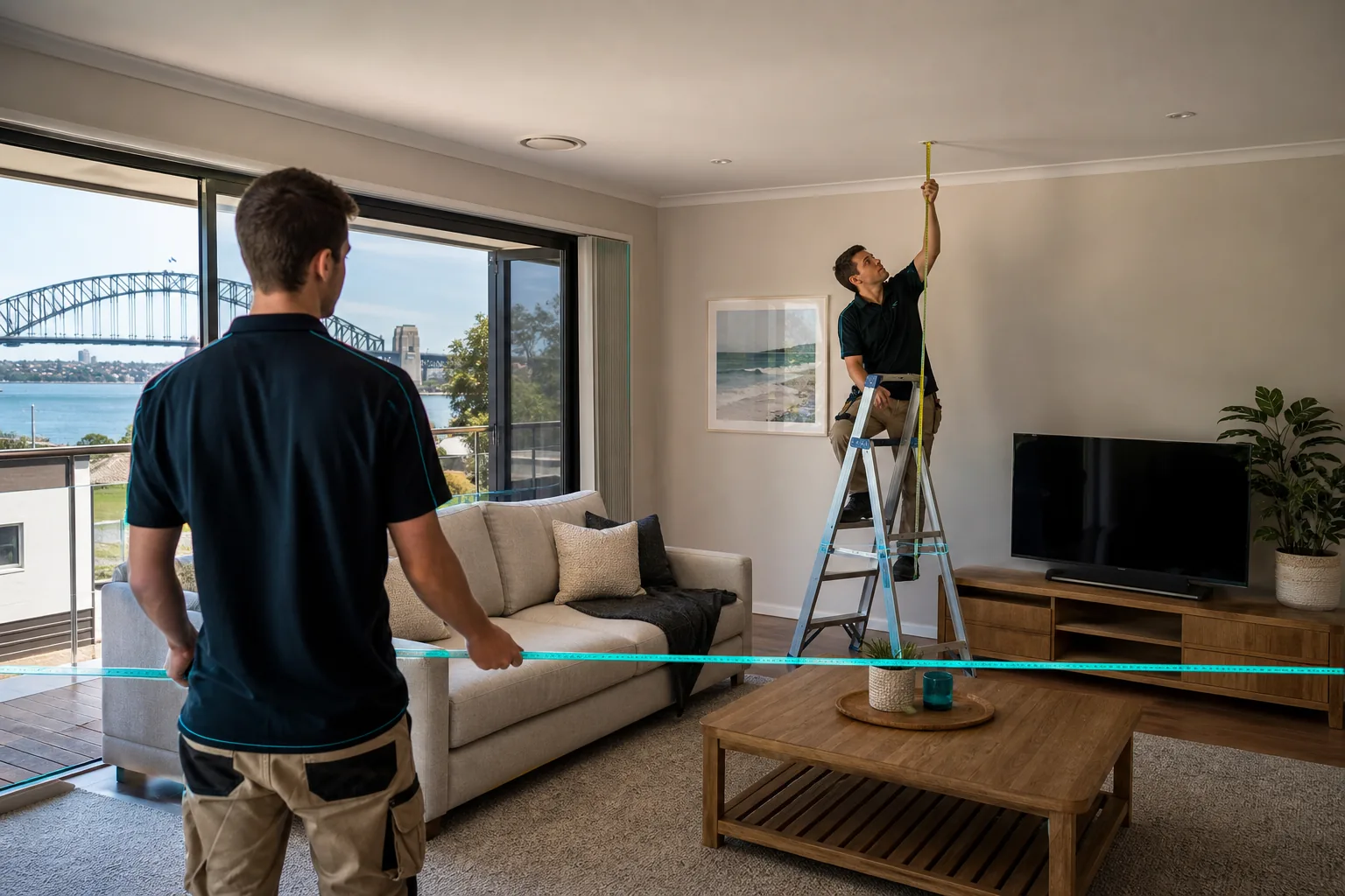 measuring room size and ceiling height before ceiling fan installation