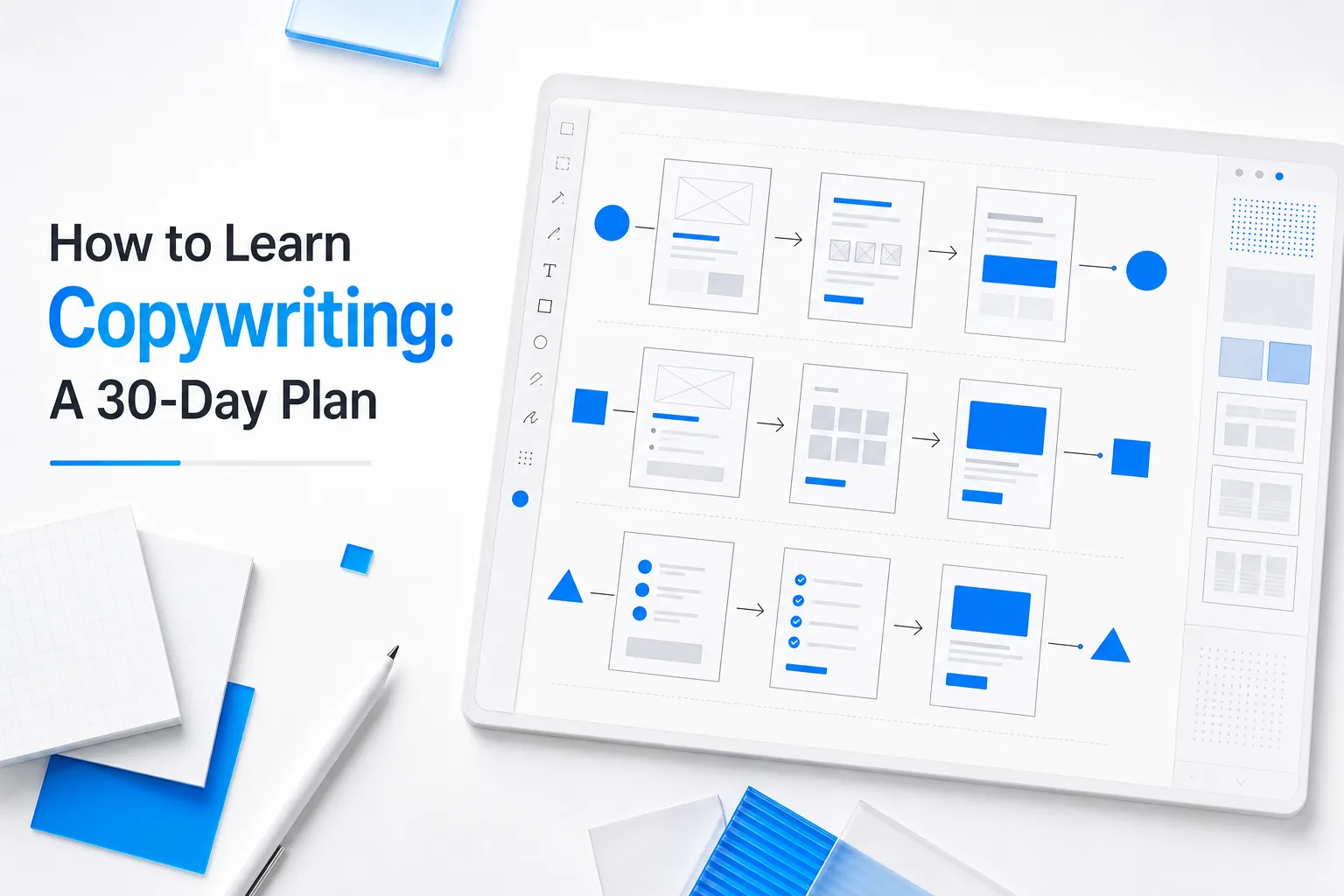 Diagram showing how AIDA, PAS, and FAB organize copywriting messages.