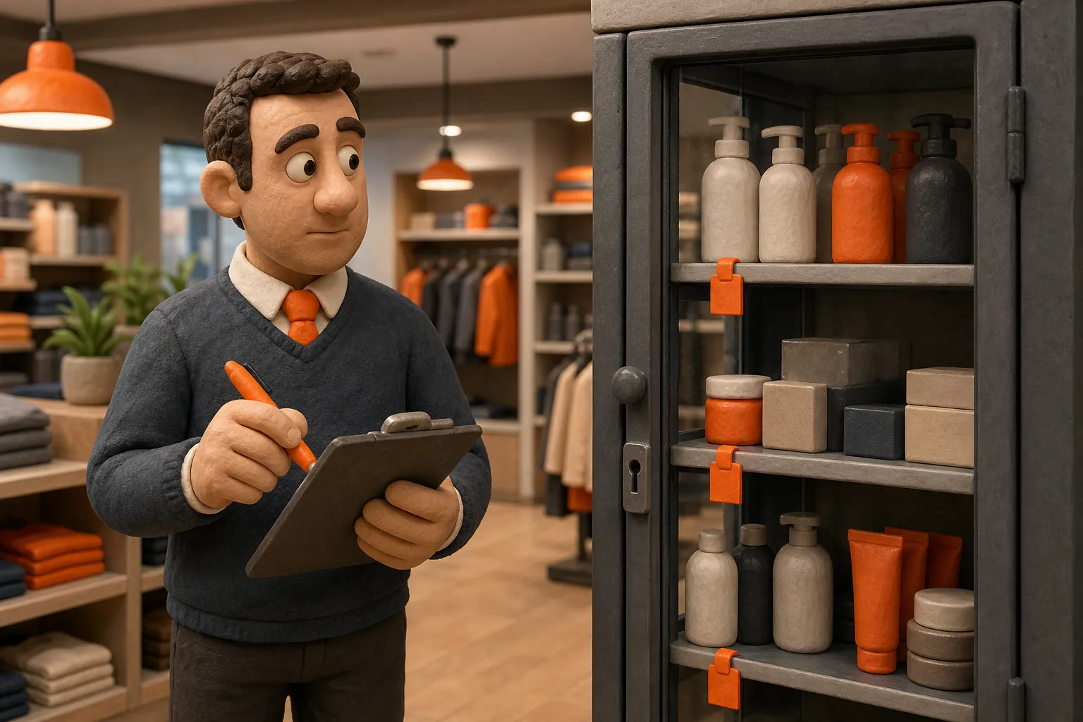 retail stock control and shoplifting risk assessment in a UK shop