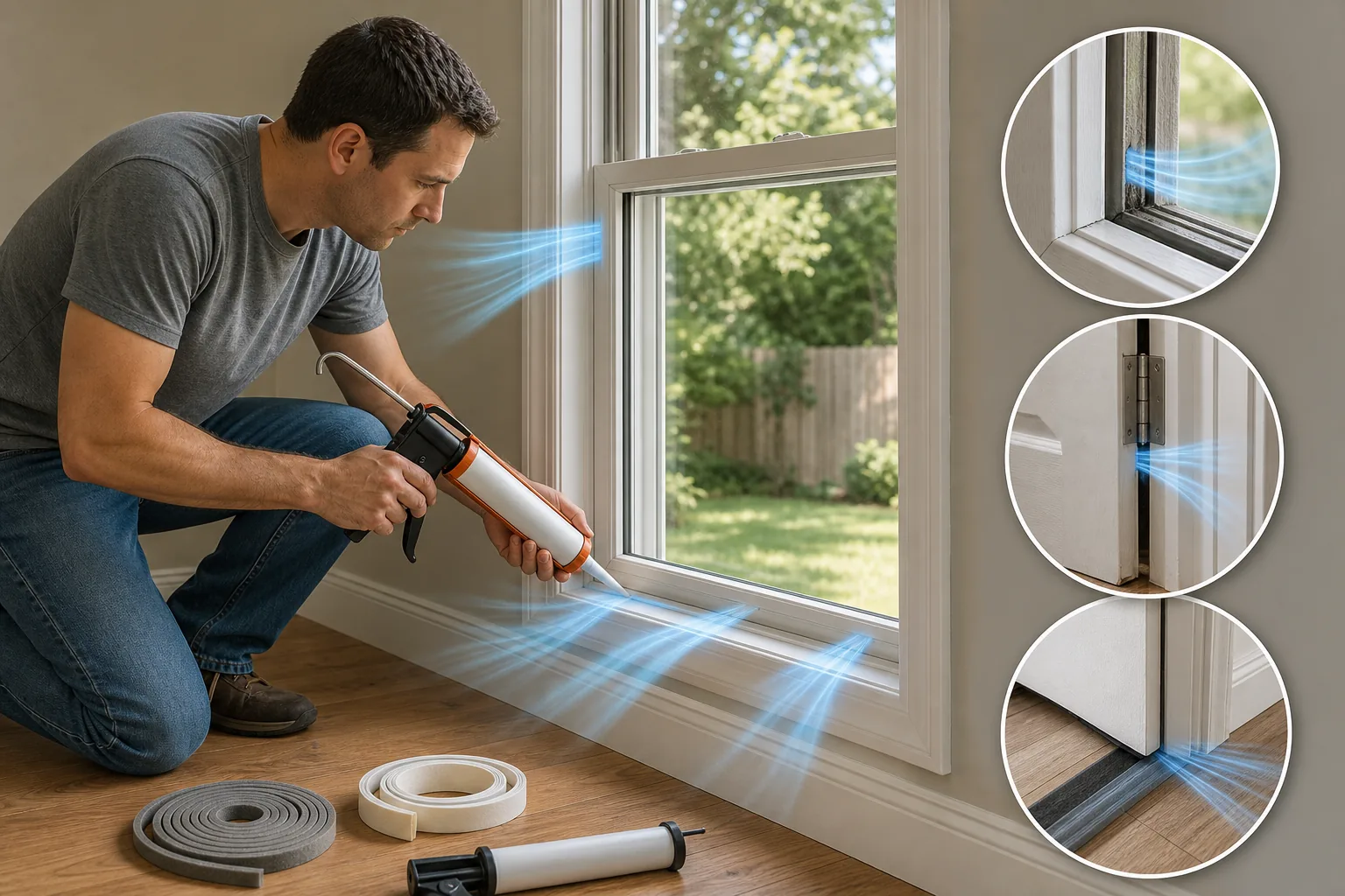 Illustration for Caulking and Weather-Stripping