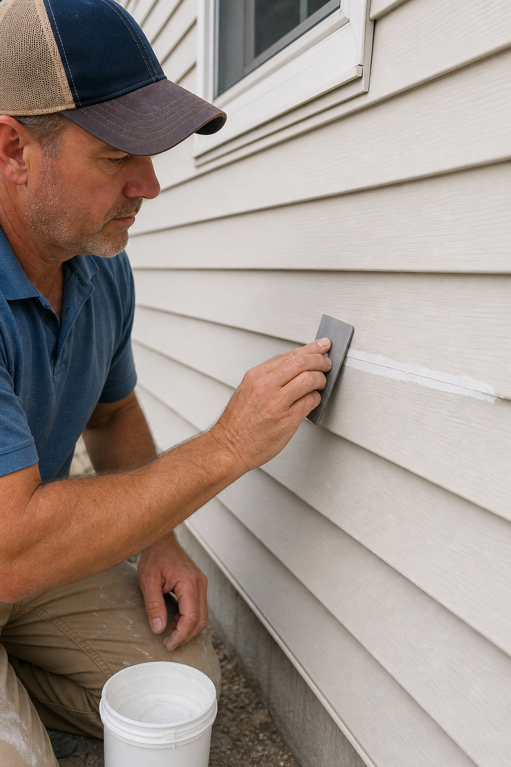 how to repair a cracked vinyl siding seam