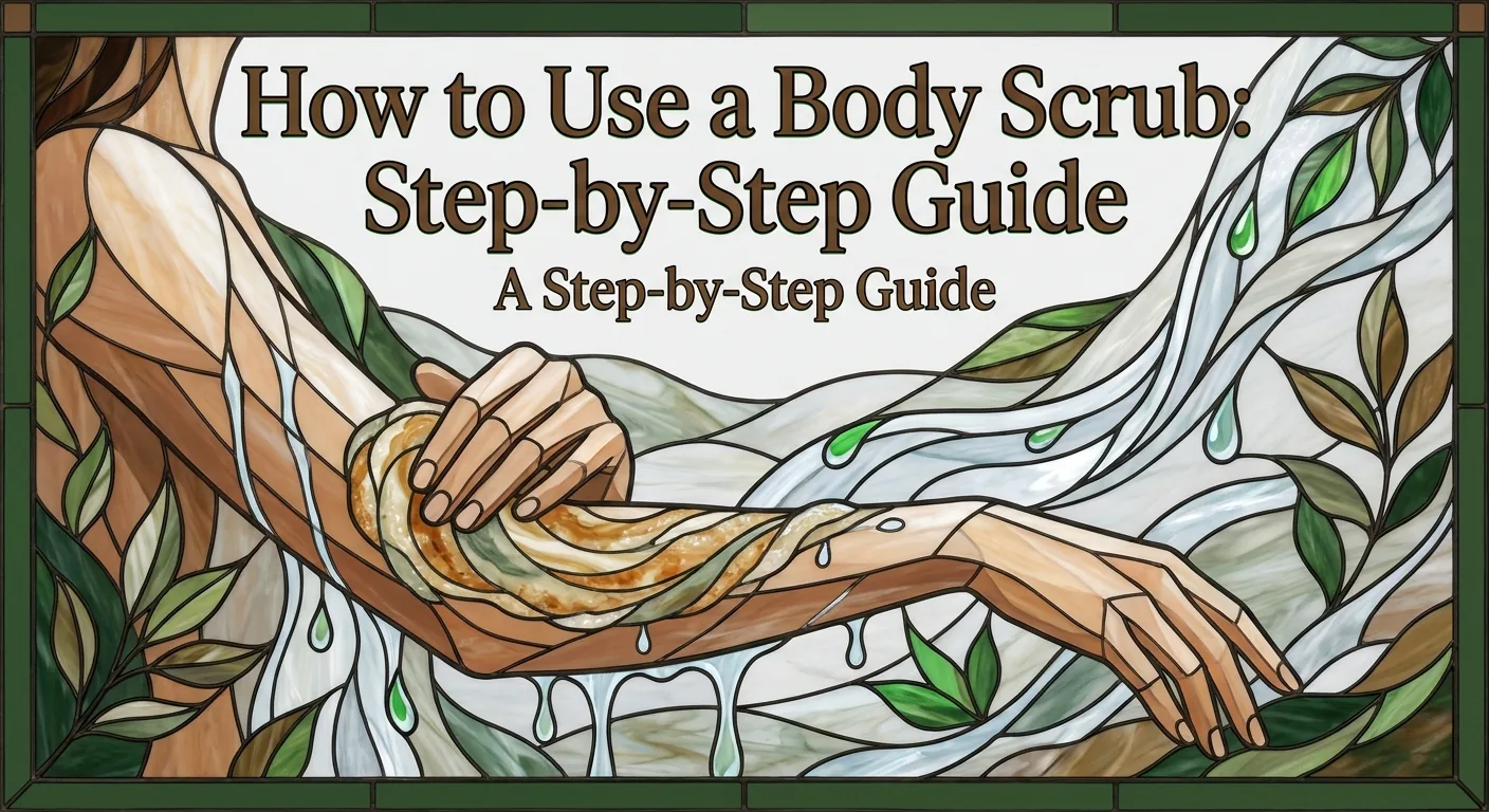 How to use a body scrub with gentle circular motions on damp skin.