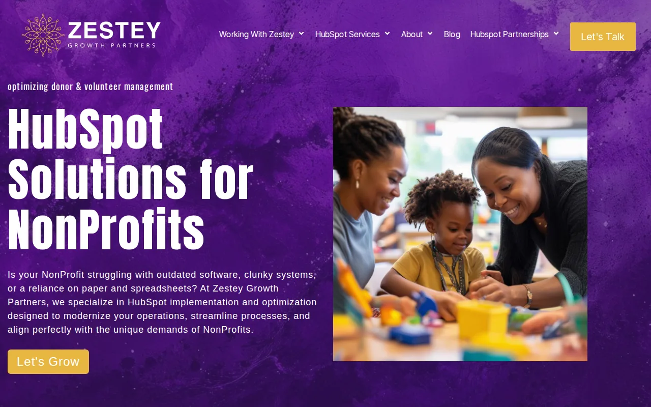 Zestey Consulting: visual reference for 7. Zestey Consulting — Usable HubSpot Enablement for Lean Nonprofits