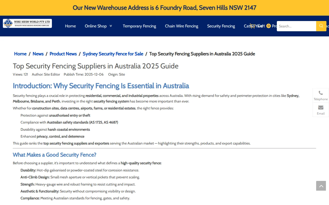 Wiremeshworld: visual reference for 4. Wiremeshworld, Certified High-Security Welded Mesh Panels