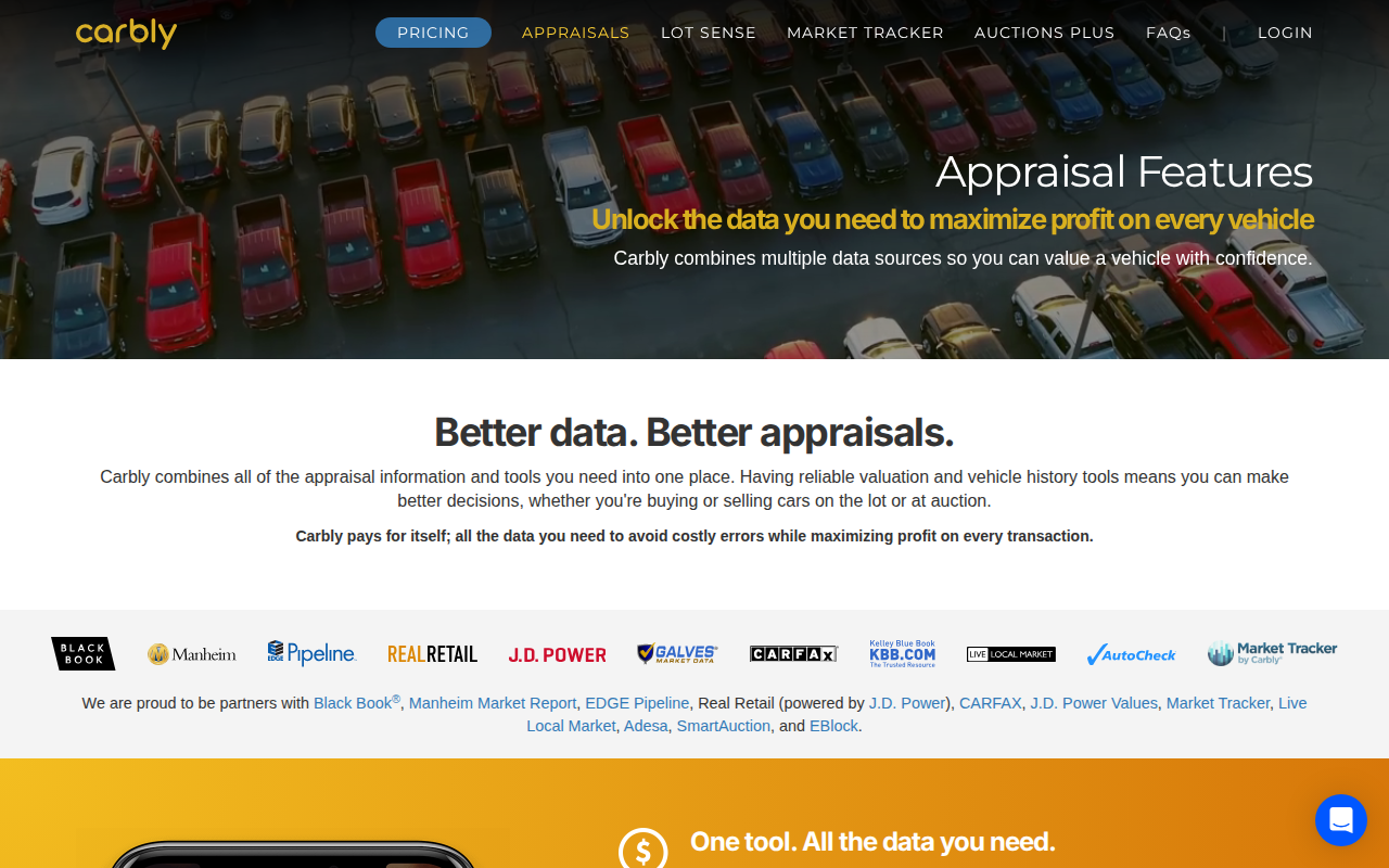 AutoPrice Analyzer homepage screenshot