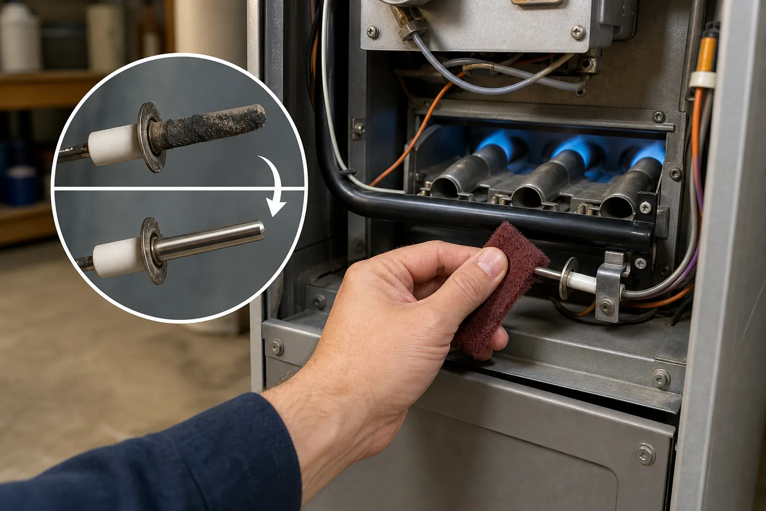 Illustration for Clean the Flame Sensor