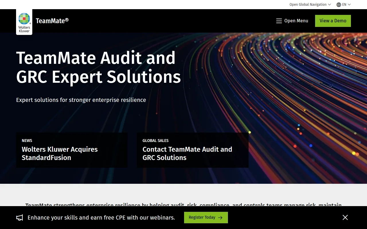 Screenshot of the TeamMate+ website