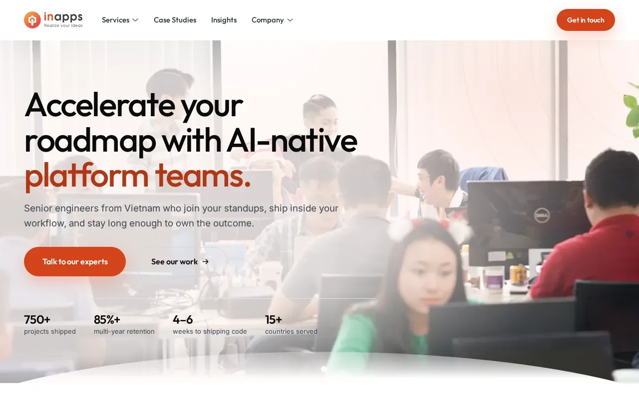 Screenshot of the InApps Technology website