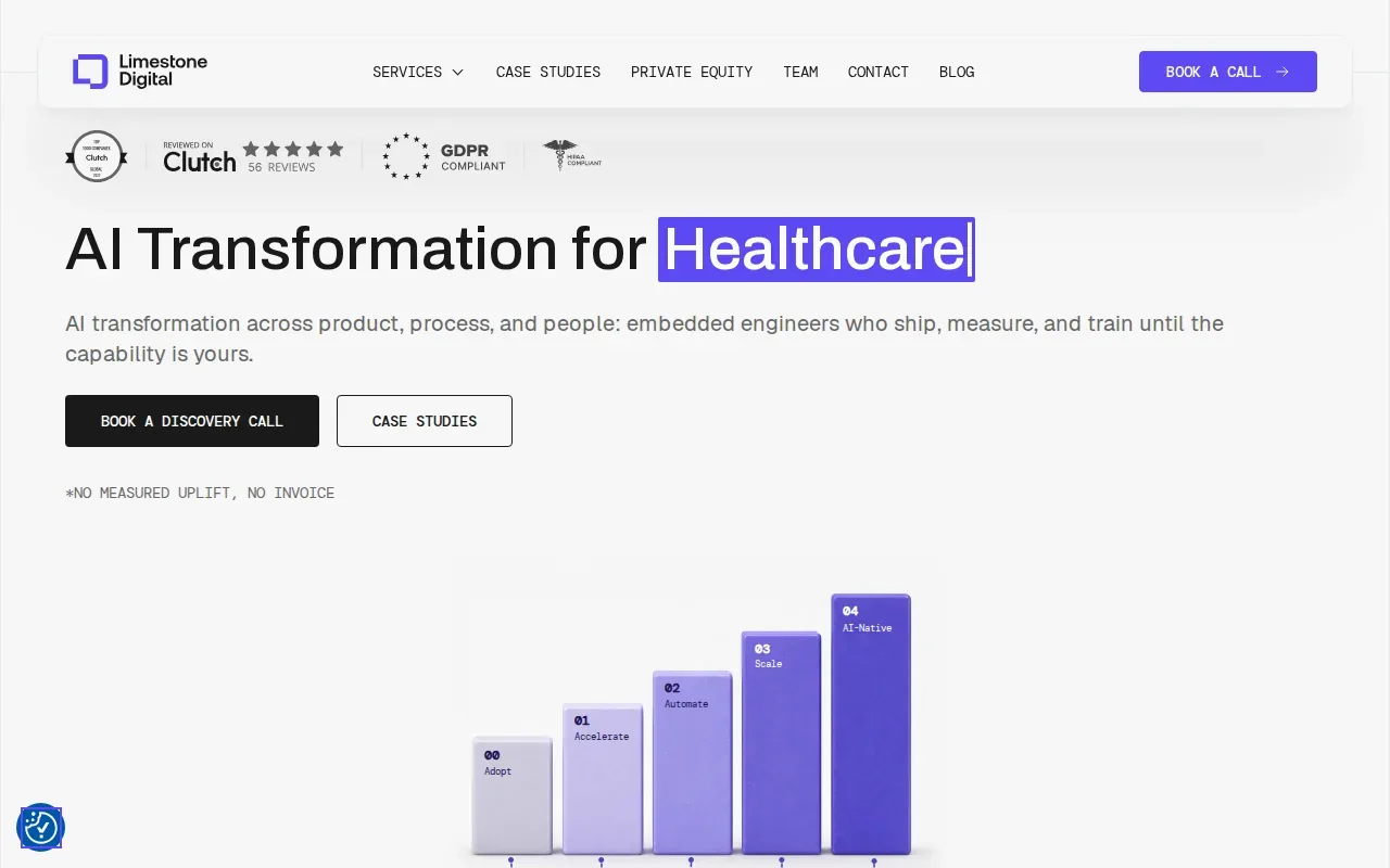 Screenshot of the Limestone Digital website